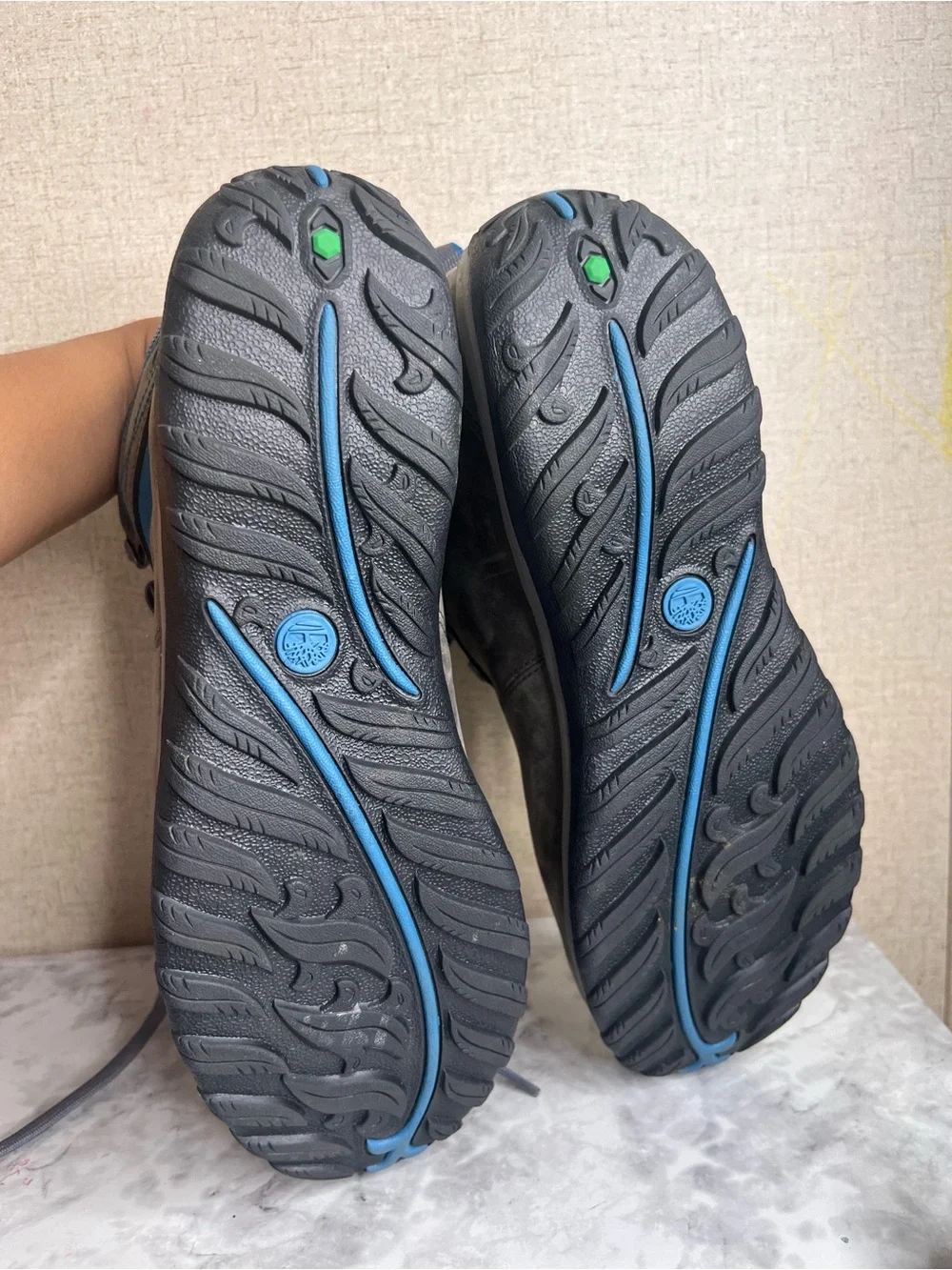 Timberland Gray and Blue Waterproof Hiking-Style Winter Boots